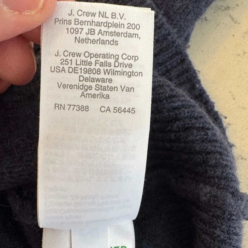 J.Crew Half Zip Wool Blend Navy Blue Sweater Women’s Size M Style BB639